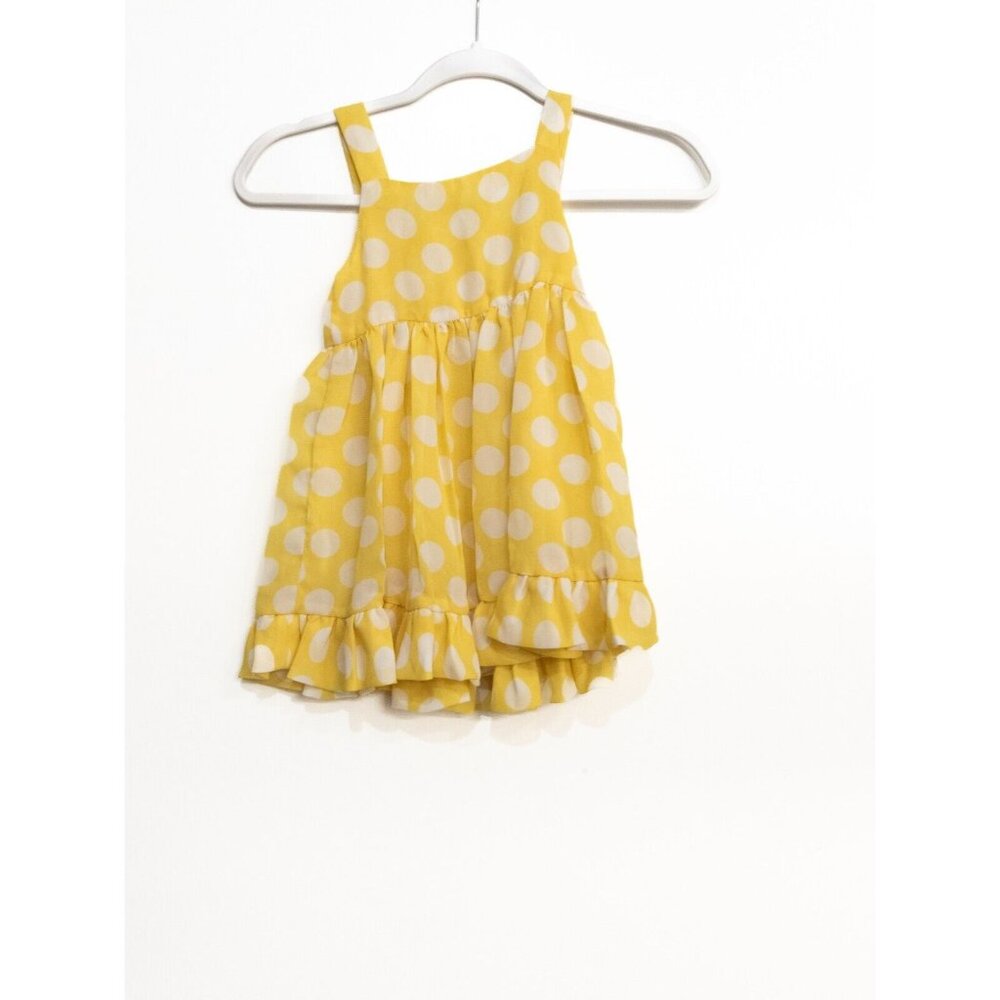 Baby Boo Toddler Girls Yellow White Polyester Tank Dress Polka Dot Sleeveless 3Y